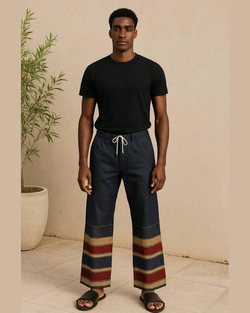 Adísà Denim-Aṣọ-Òkè Pant
